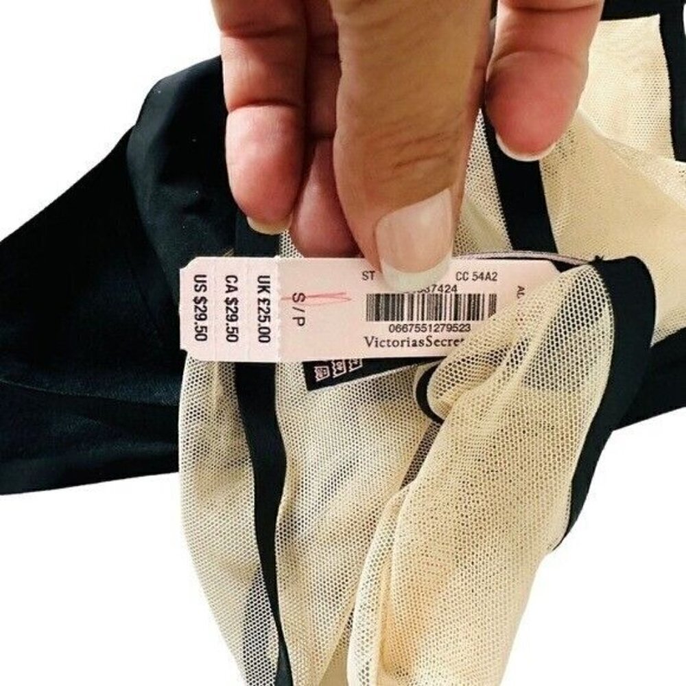 VICTORIA’S Secret Unlined Mesh Panty Black and Tan Size Small - Picture 6 of 6